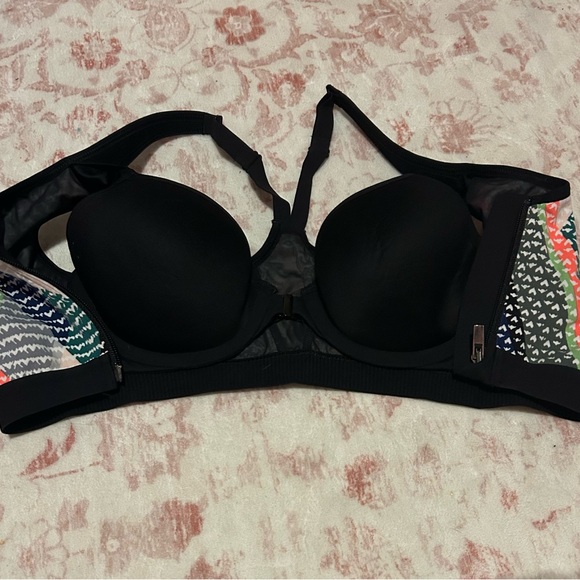 Multicolor zip front racerback sports bra 32C - Picture 4 of 4